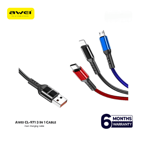 Awei CL-971 3 In 1 Cable 2.4A Fast Charging Wire