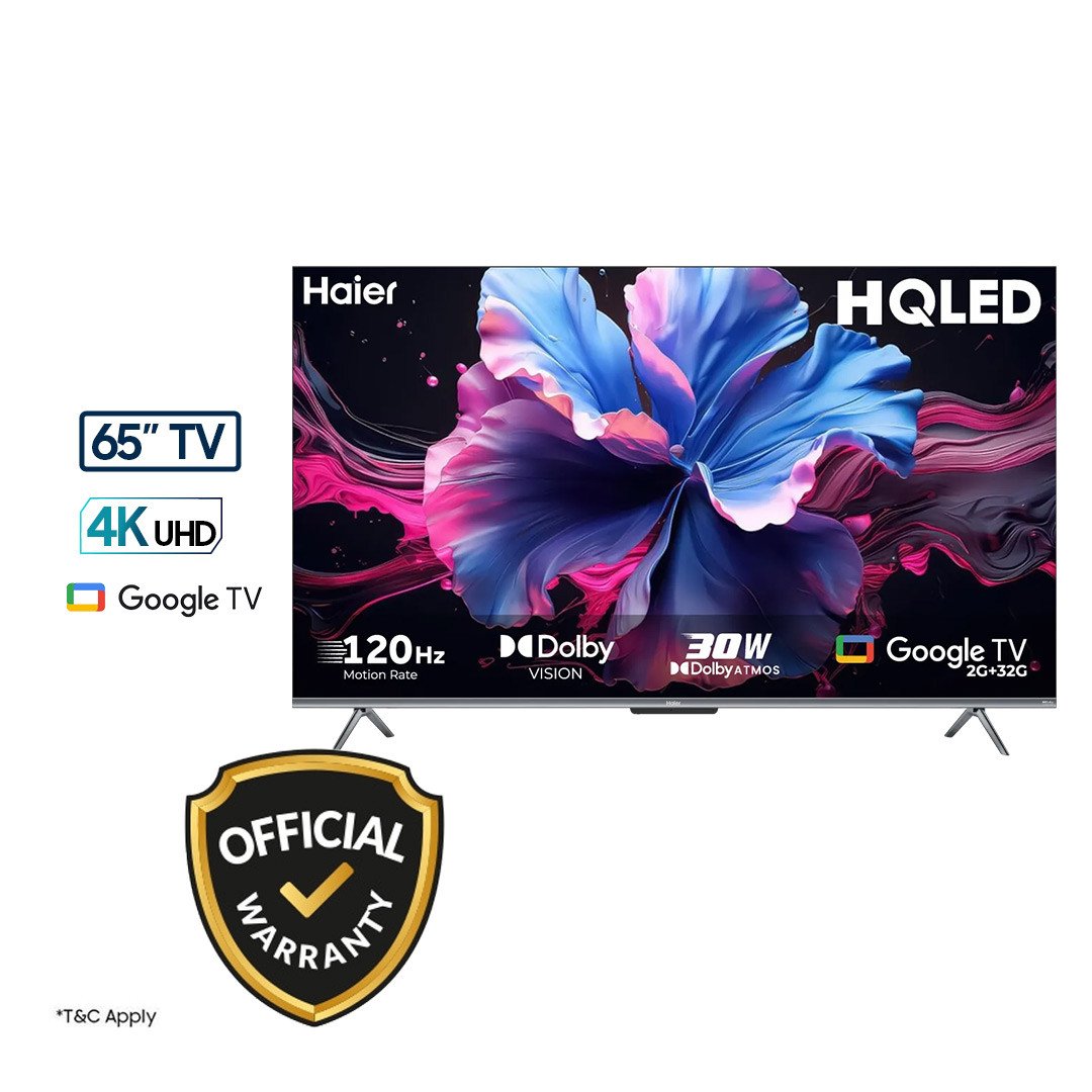 Haier 65 Inch Bezel-Less HQLED 4K UHD Google TV (H65P7UX)