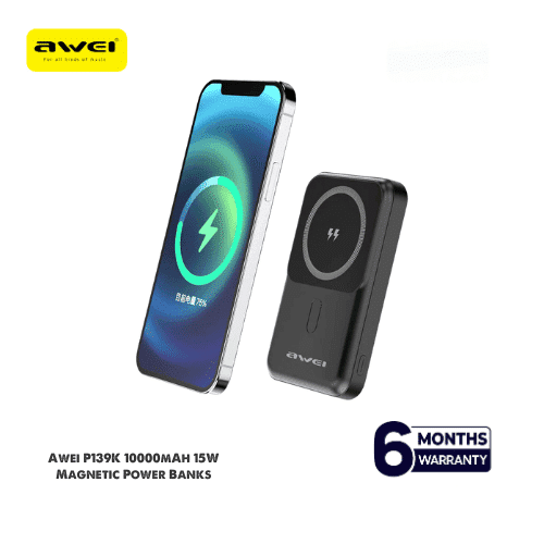 Awei P139K 10000mAh 15W Magnetic Wireless Power Bank