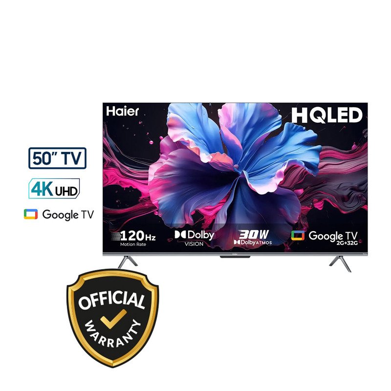 Haier 50 Inch Bezel-Less HQLED 4K UHD Google TV (H50P7UX)