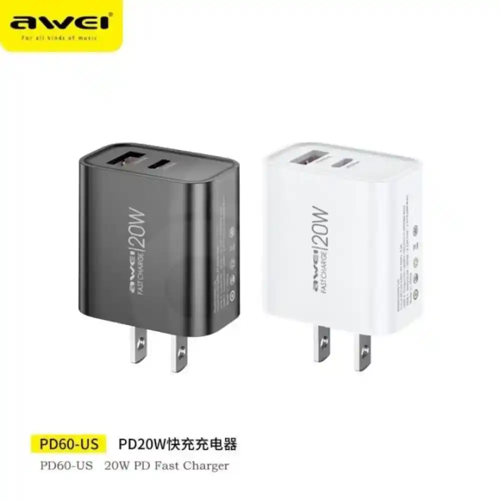 Awei PD60 PD61 20W Power Adapter Fast Charging