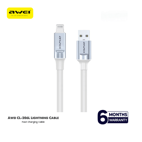 Awei CL-206L Lightning Cable Fast Charging 2.4A Data Sync Cord Quick Charge