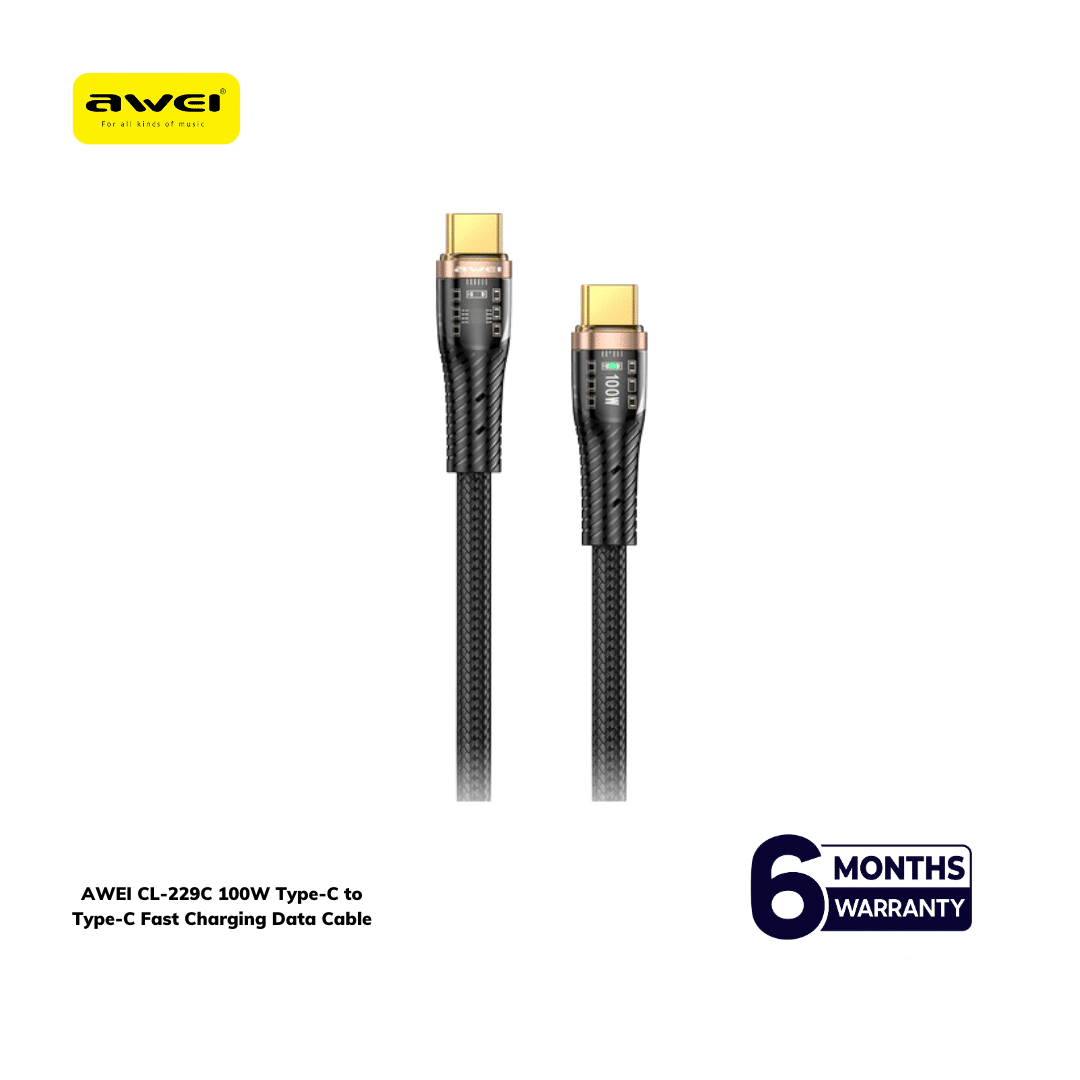 AWEI CL-229C 100W Type-C to Type-C Fast Charging Data Cable