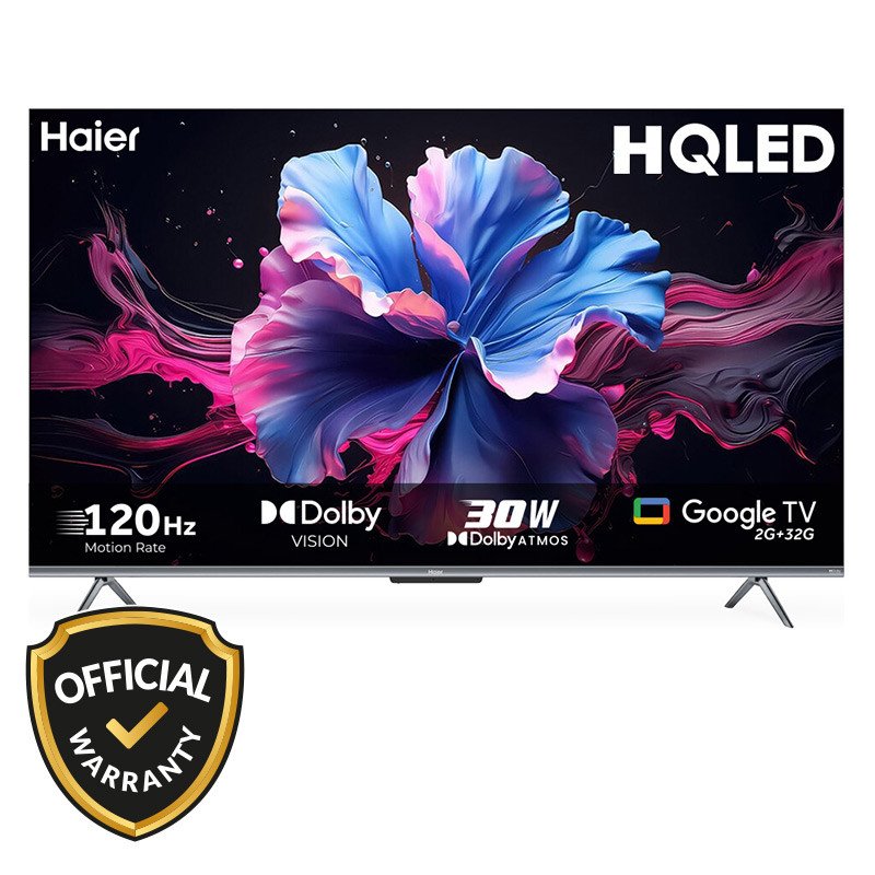 Haier 75 Inch Bezel Less HQLED 4K Google TV (H75P7UX)
