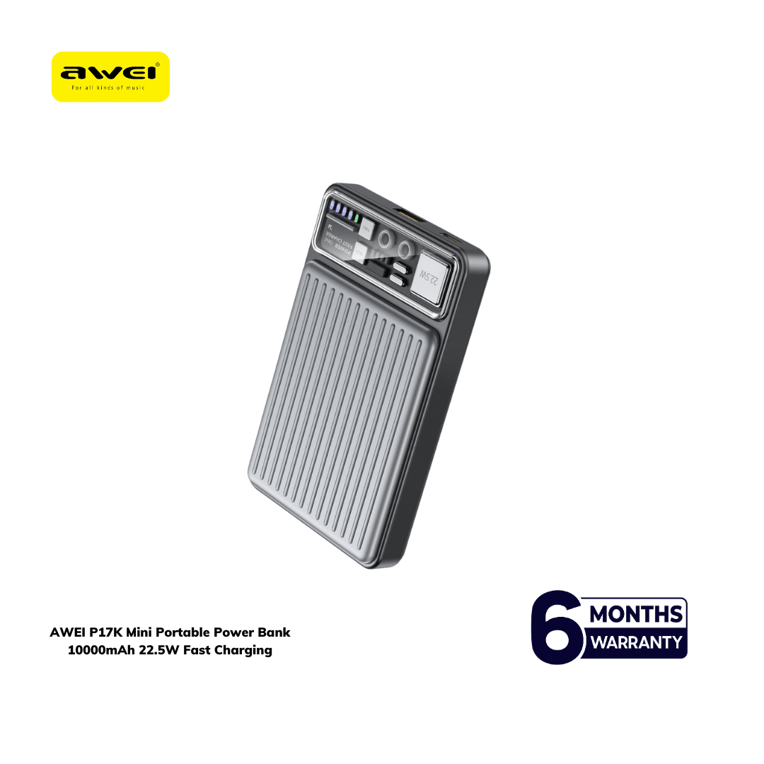 AWEI P17K Mini Portable Power Bank 10000mAh 22.5W Fast Charging