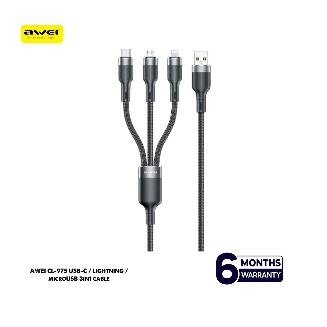 AWEI CL-975 USB-C / Lightning / Micro USB 3in1 Cable